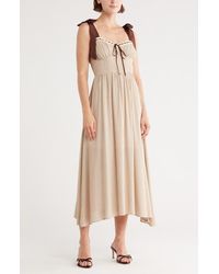 Blu Pepper - Gingham Tie Strap Fit & Flare Sundress - Lyst