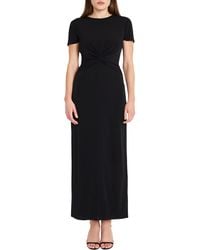 DONNA MORGAN FOR MAGGY - Twist Front Short Sleeve Maxi Dress - Lyst