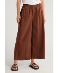 Democracy - Pleated Crop Wide Leg Pull-On Pants - Lyst