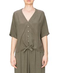 MELLODAY - Button Tie Front Top - Lyst