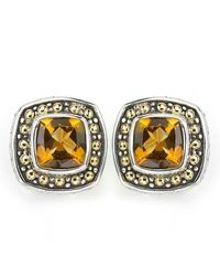 Samuel B. - Sterling & 18K Semiprecious Stone Cushion Stud Earrings - Lyst