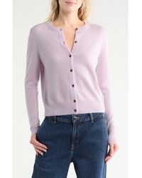 Nordstrom - Crewneck Cashmere Cardigan - Lyst