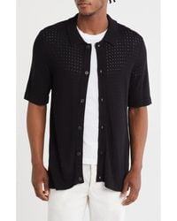 Truth - Open Stitch Button-Up Cardigan Sweater - Lyst