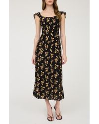 Blu Pepper - Floral Cap Sleeve Midi Dress - Lyst