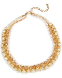 Tasha - Imitation Pearl & Crystal Collar Necklace - Lyst