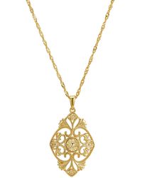 Savvy Cie Jewels - 18k Gold Plated Filigree Medallion Pendant Necklace - Lyst