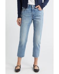 Levi's - 501 High Waist Crop Straight Leg Jeans - Lyst