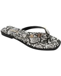Bebe - Python Embossed Thong Sandal - Lyst