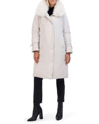 Kenneth Cole - Hooded Jacket With Faux Fur Trim - Lyst