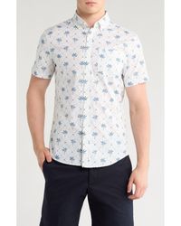Original Penguin - Palm Print Short Sleeve Stretch Button-Down Shirt - Lyst