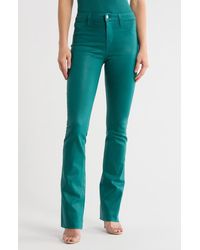 L'Agence - Ruth Coated High Waist Raw Hem Straight Leg Jeans - Lyst