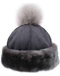 Surell - Faux Fur Trim Beanie - Lyst