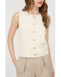 Blu Pepper - Solid Button Front Sweater Vest - Lyst