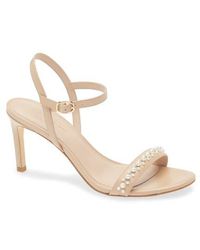 Stuart Weitzman - Dancer Faux Pearl Sandal - Lyst