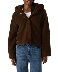 Steve Madden - Hooded Faux Shearling Jacket - Lyst