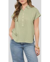 Blu Pepper - Collared Gauze Top - Lyst
