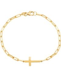 Frankie & Zoe - Paper Clip Chain Cross Charm Bracelet - Lyst