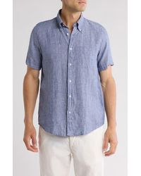Brooks Brothers - Sport Fit Linen Short Sleeve Button-Down Shirt - Lyst