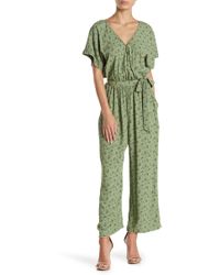 Sanctuary Andi Floral Print Wrap Jumpsuit (regular & Petite) - Green