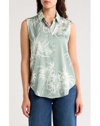 Rag & Bone - Darla Floral Sleeveless Satin Button-Up Shirt - Lyst