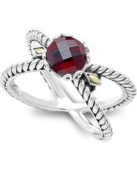 Samuel B. - Two-Tone X Crossover Band Ring - Lyst