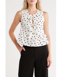 Vigoss - Polka Dot Front Bow Cotton Tank - Lyst