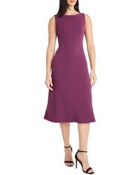 Maggy London - Boat Neck Sleeveless Fit & Flare Dress - Lyst