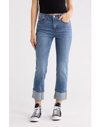 Seven7 - High Waist Cuffed Hem Jeans - Lyst