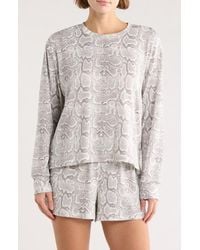 Pj Salvage - Long Sleeve Top & Boxer Shorts Pajamas - Lyst