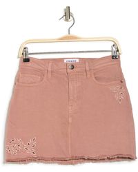 dusty pink denim skirt