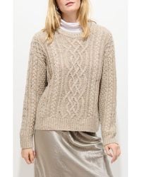 Alex Mill - Madelyn Cable Knit Wool Blend Donegal Sweater - Lyst