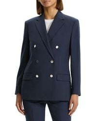 Theory - Oxford Boxy Double Breasted Jacket - Lyst