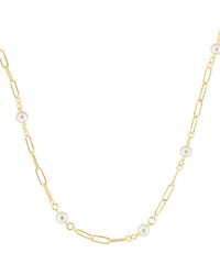 Effy - 14k Gold Plated Sterling Silver 7mm Freshwater Pearl Station Necklace - Lyst