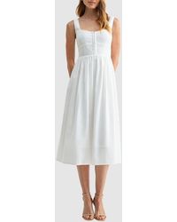 lush pleated satin midi dress Lush Pleated Satin Midi Dress in Natural