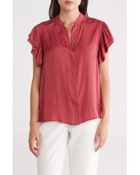 Gemma  Jane - Ruffle Sleeve Button-Up Shirt - Lyst