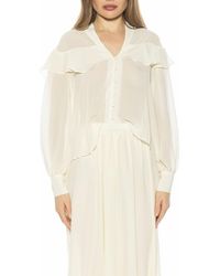 Alexia Admor - Solace Ruffle Long Sleeve Button-Up Top - Lyst