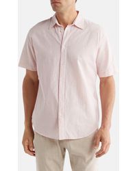 COASTAORO - Dax Short Sleeve Linen Blend Button-up Shirt - Lyst