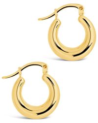 Sterling Forever - Graduated Tube Hoop Earrings - Lyst