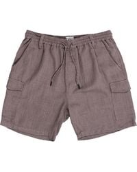Burnside - Cotton & Linen Blend Cargo Shorts - Lyst