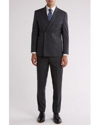 Gino Vitale - Slim Fit Solid Double Breasted Suit - Lyst