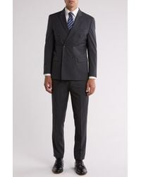 Gino Vitale - Slim Fit Solid Double Breasted Suit - Lyst
