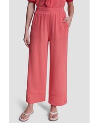 DKNY - Cotton Gauze Pull-On Pants - Lyst