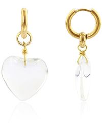 Rebel - Gender Inclusive Heart Huggie Hoop Earrings - Lyst
