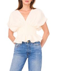 Parker - The Halle V-Neck Cinch Waist Peplum Top - Lyst