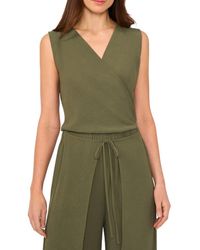 Halogen® - Gauze Textured Faux Wrap Top - Lyst
