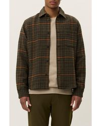 Les Deux - Kody Houndstooth Wool Blend Overshirt - Lyst