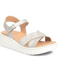 Børn - Katrina Ankle Strap Platform Wedge Sandal - Lyst