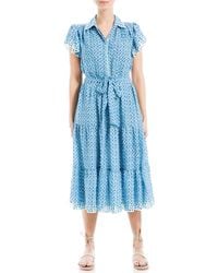 Max Studio - Floral Tie Front Shirtdress - Lyst