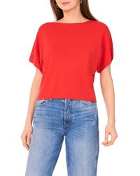 Halogen® - Short Sleeve Crop Sweater - Lyst