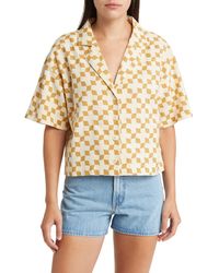Madewell - Geo Checkerboard Resort Crop Shirt - Lyst